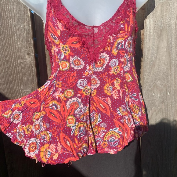 Intimately Free People Infinite Love Purple Floral Cami with Lace Trim - Picture 2 of 7